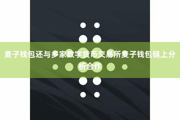 麦子钱包还与多家数字货币交易所麦子钱包链上分析合作