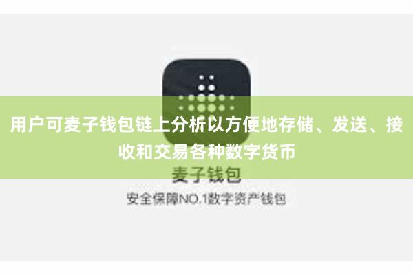 用户可麦子钱包链上分析以方便地存储、发送、接收和交易各种数字货币